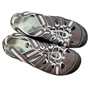 J-41 by Jambu Black Water Sandals Blue Trim Size 8M